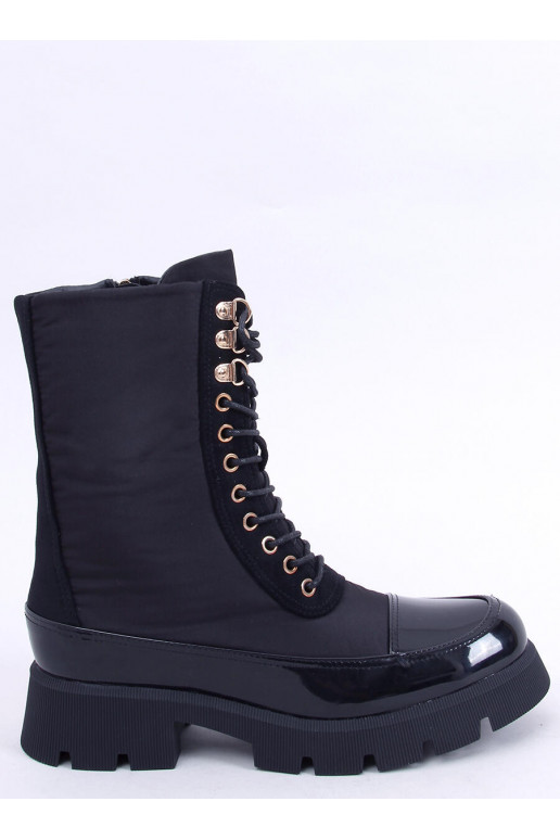 Bottines à lacets de couleur noire MERCED BLACK
