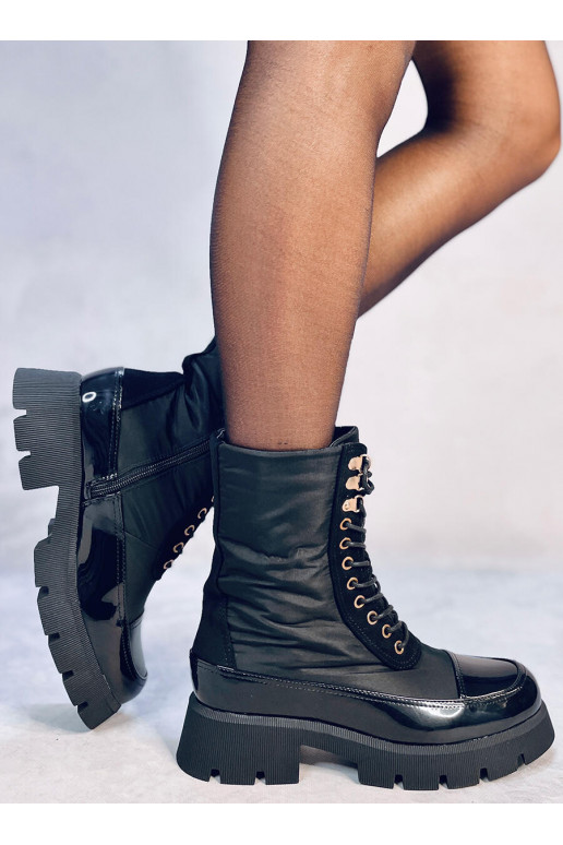Bottines à lacets de couleur noire MERCED BLACK
