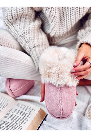 Chaussons avec fourrure couleur rose OTTEYS 2