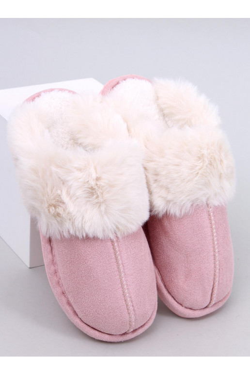 Chaussons avec fourrure couleur rose OTTEYS