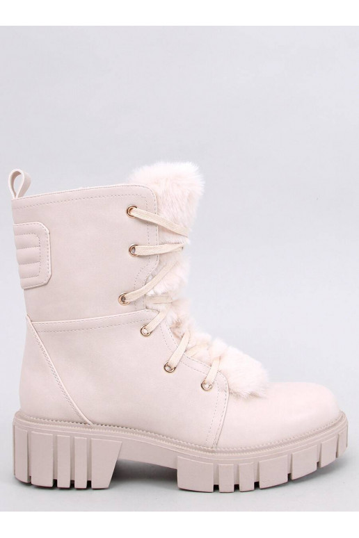 Bottines à lacets MELVIN BEIGE avec fourrure
