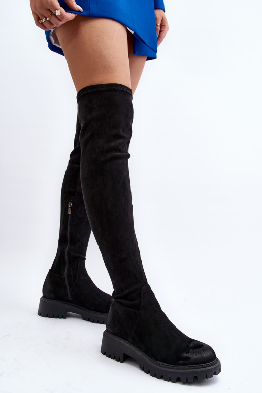Cuissardes à talons larges noires La.Fi