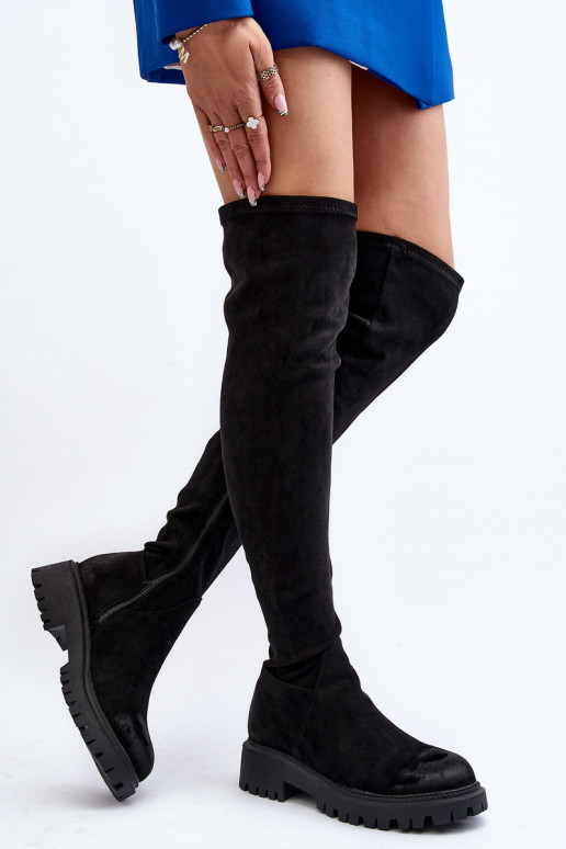 Cuissardes à talons larges noires La.Fi