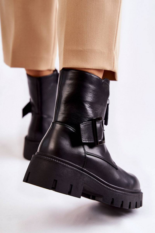Bottes chaudes avec fermetures éclair en noir Torey