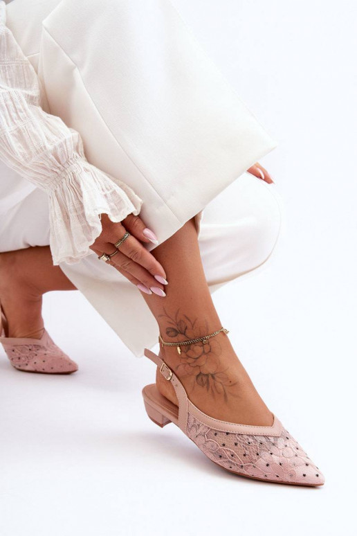 Ballerines à pois de couleur rose Adore