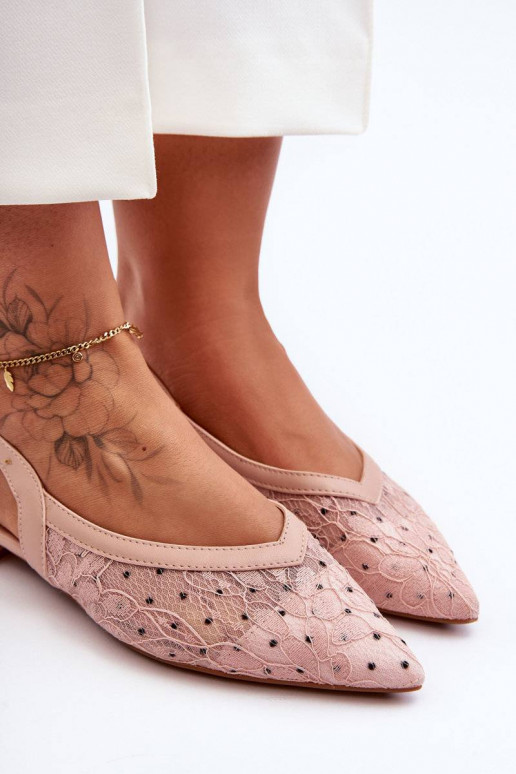 Ballerines à pois de couleur rose Adore