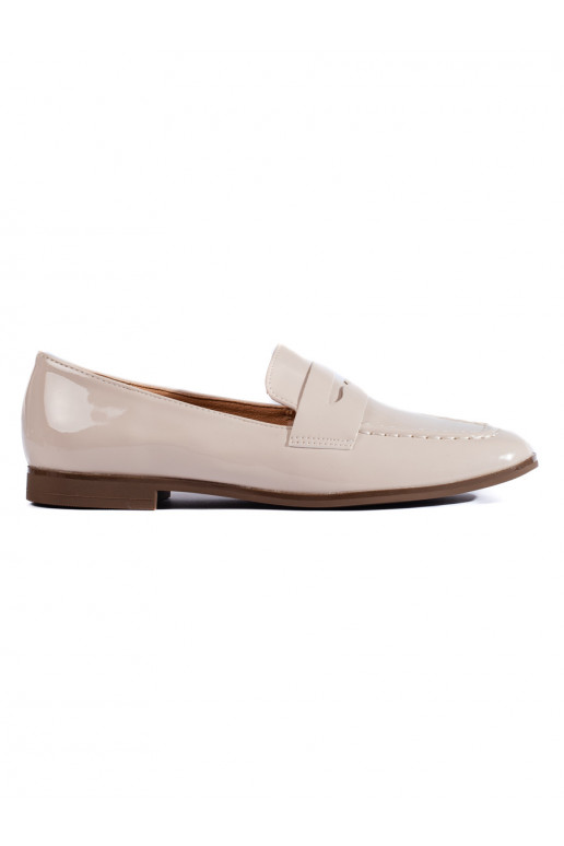 Mocassins femme laqués beige Shelovet