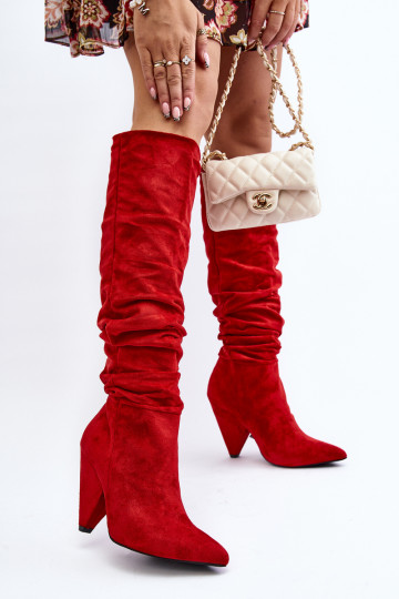 Bottines longues en daim Lu... 2