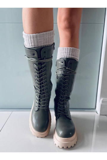 Bottes longues à lacets ZONA VERT 2