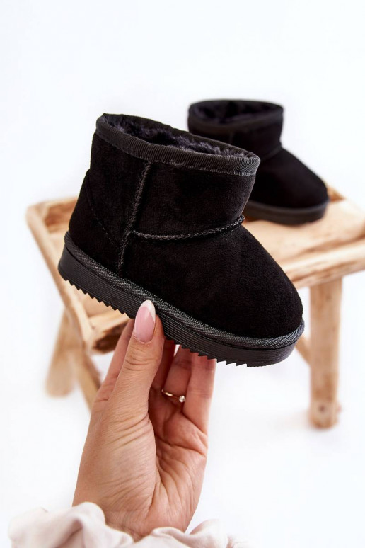 Bottes d'hiver chaudes pour enfants de couleur noire Gooby