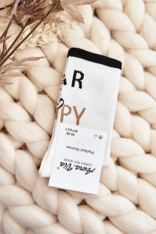 Chaussettes avec inscription en blanc