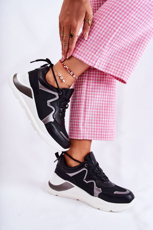 Baskets modèle chaussures couleur noire Allie