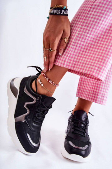 Baskets modèle chaussures couleur noire Allie 2