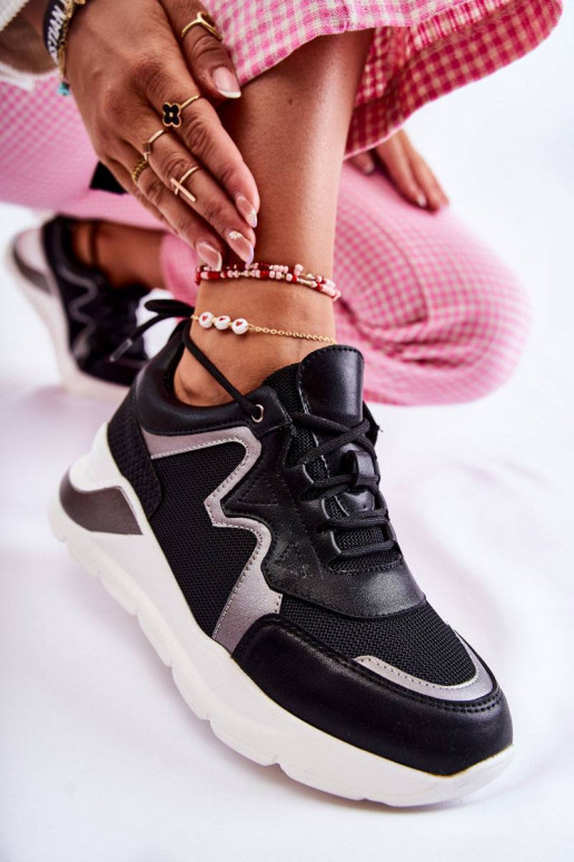 Baskets modèle chaussures couleur noire Allie