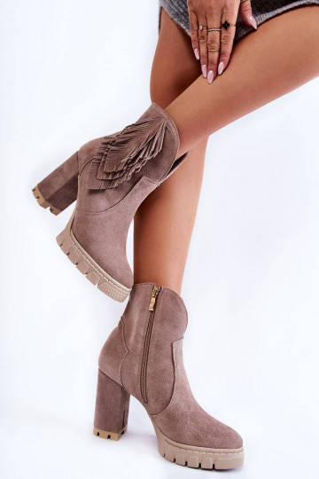 Chaussures en daim avec plateforme de couleur cappuccino