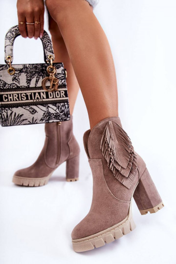 Chaussures en daim avec plateforme de couleur cappuccino 2