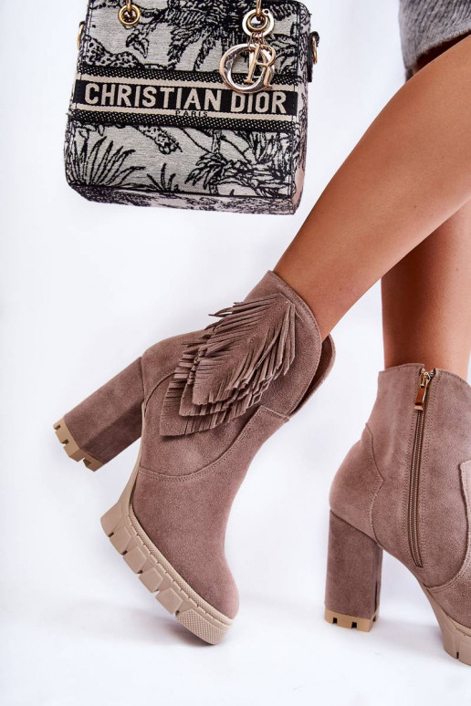 Chaussures en daim avec plateforme de couleur cappuccino
