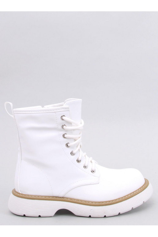 Bottines à lacets de couleur blanche PEDDY WHITE