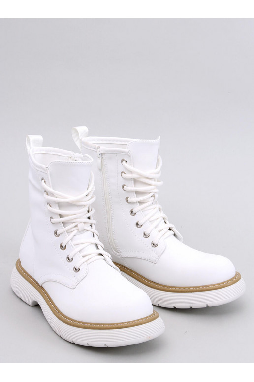 Bottines à lacets de couleur blanche PEDDY WHITE