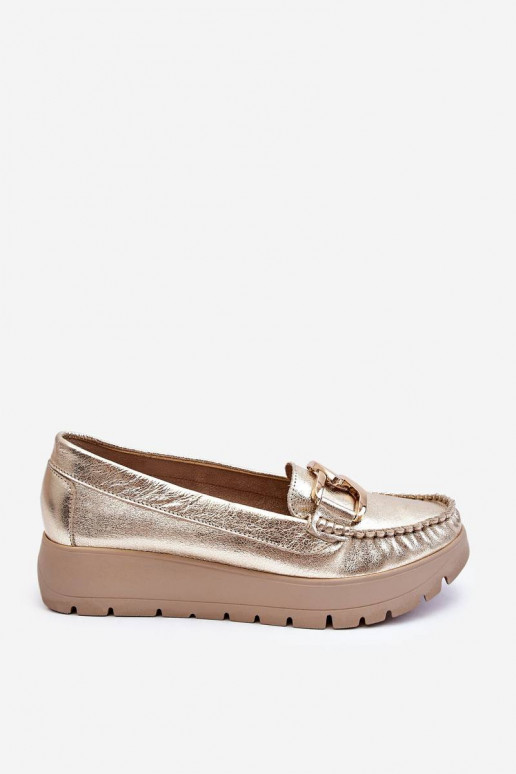 Mocassins à plateforme ornés d'or par Lemar Desmond