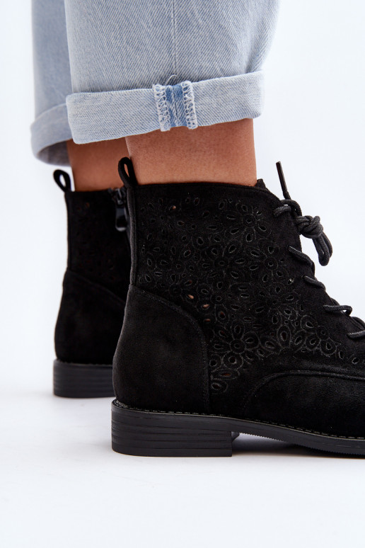 S.Barski Boots noires à motifs