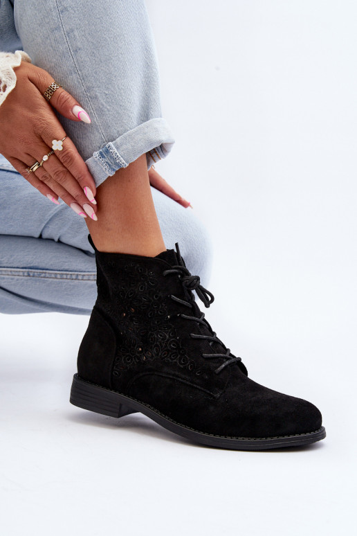 S.Barski Boots noires à motifs
