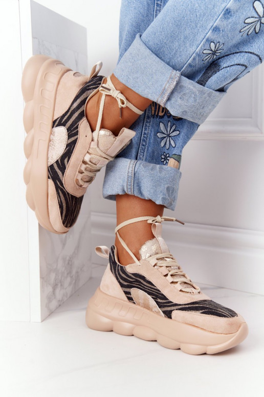 Chaussures de sport à plateforme Lu Boo beige