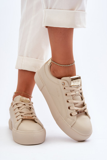 Baskets modèle chaussures Big Star beige 2