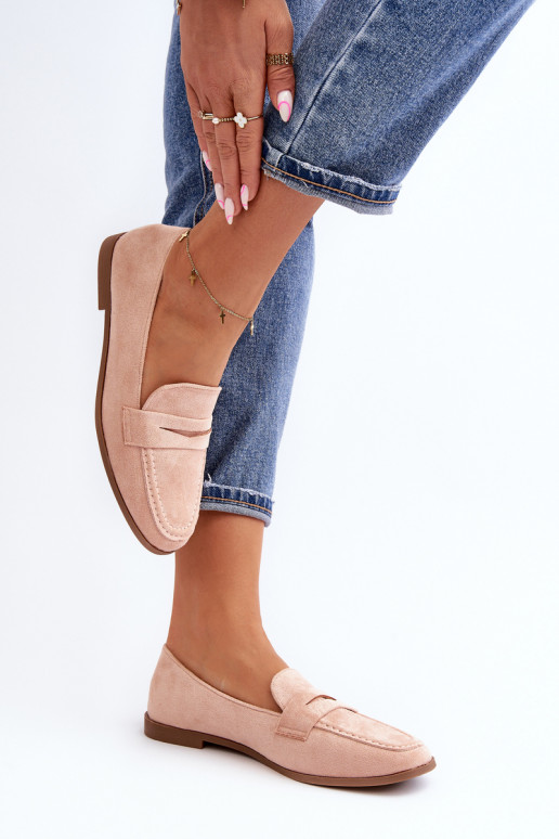 Mocassins modèle classique de couleur rose Olevin