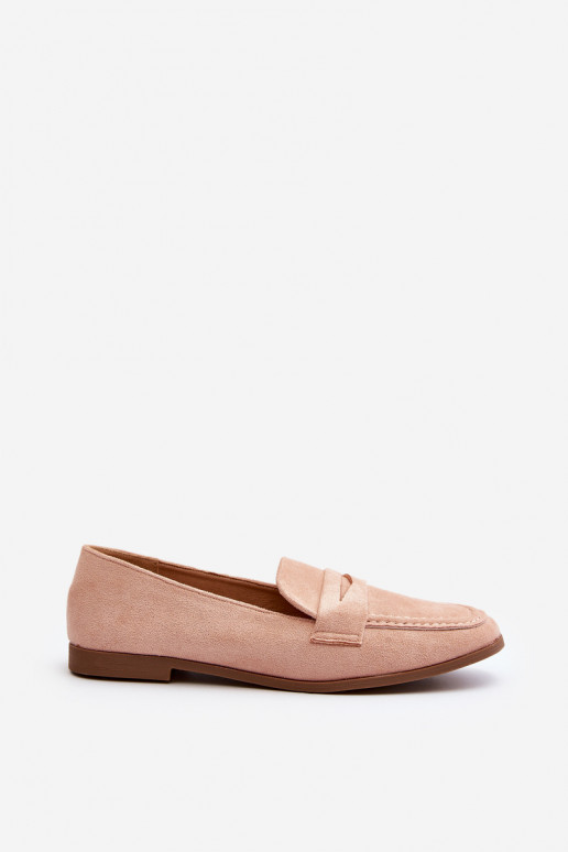 Mocassins modèle classique de couleur rose Olevin