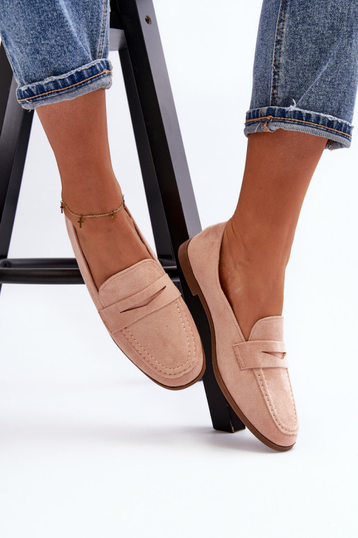 Mocassins modèle classique de couleur rose Olevin