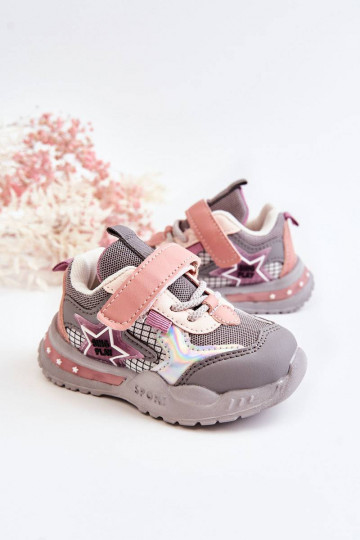 Chaussures de sport légères pour enfants de couleur gris-rose Mobby 2