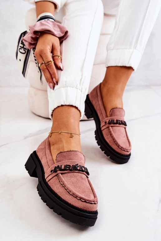 Chaussures en daim La.Fi couleur rose Jenefer