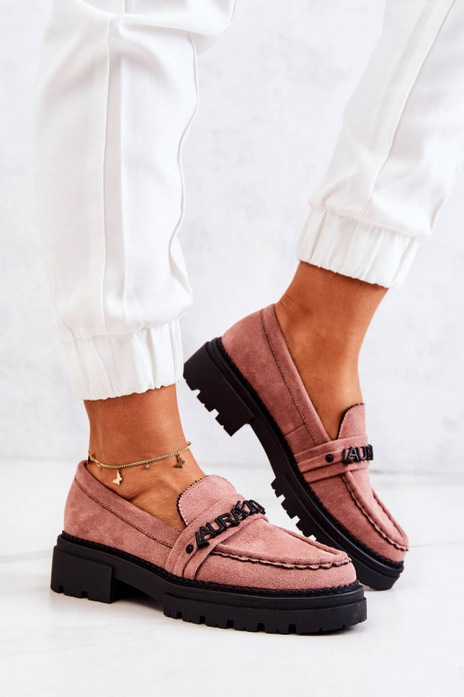 Chaussures en daim La.Fi couleur rose Jenefer