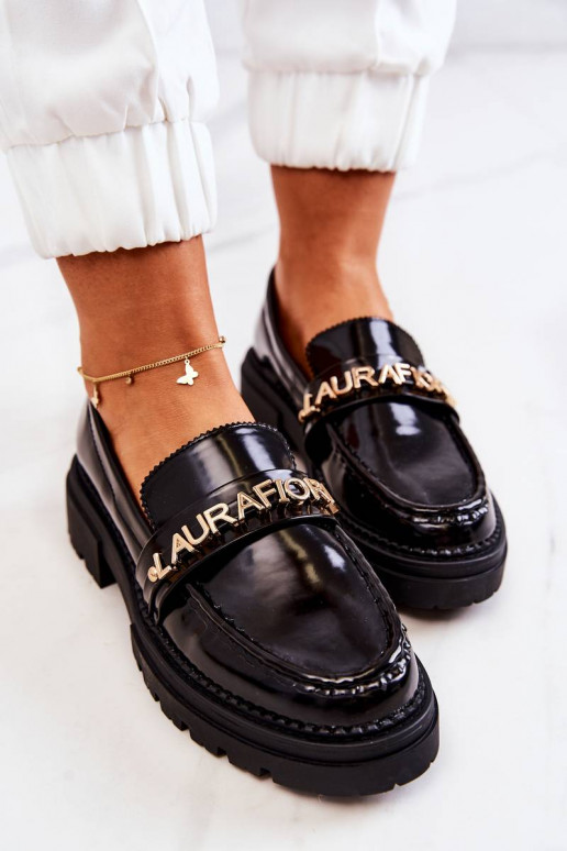 Chaussures effet laqué La.Fi couleur noir Jenefer