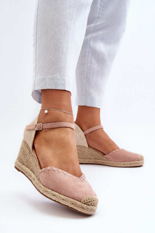 Espadrilles sandale daim rose Raylin Espadrilles sandale daim rose Raylin