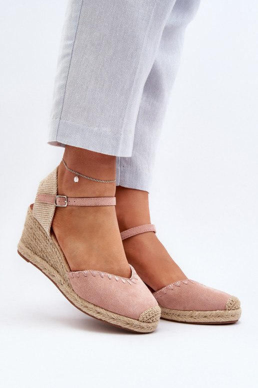 Espadrilles sandale daim rose Raylin Espadrilles sandale daim rose Raylin