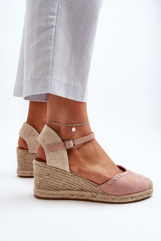 Espadrilles sandale daim rose Raylin Espadrilles sandale daim rose Raylin