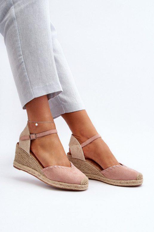 Espadrilles sandale daim rose Raylin Espadrilles sandale daim rose Raylin