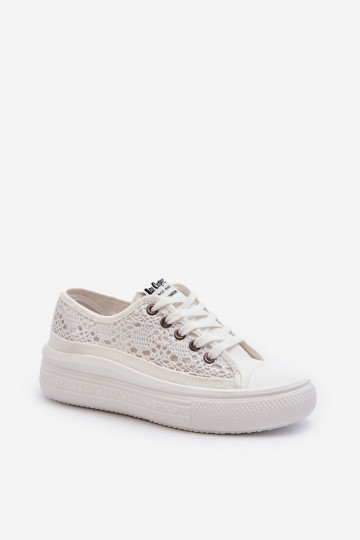 Chaussures de loisirs avec motifs en dentelle de couleur blanche Lee Cooper 2