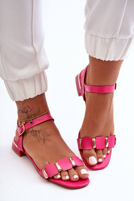 Sandales pour femmes à talons décorés couleur rose Adissa