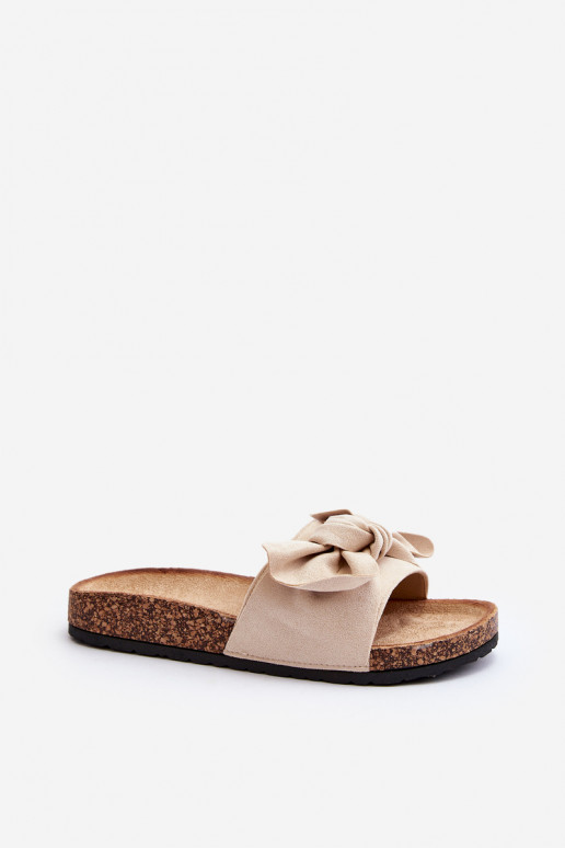 Chaussons femme avec ruban beige Ezephira