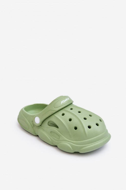 Chaussons enfant type Crocs de couleur vert Cloudy