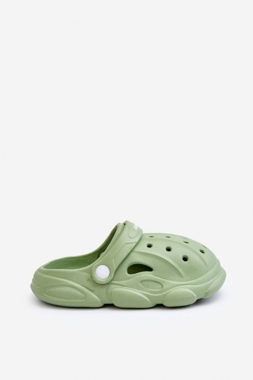 Chaussons enfant type Crocs de couleur vert Cloudy