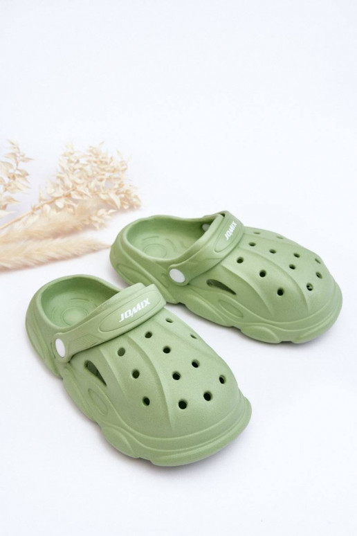 Chaussons enfant type Crocs de couleur vert Cloudy