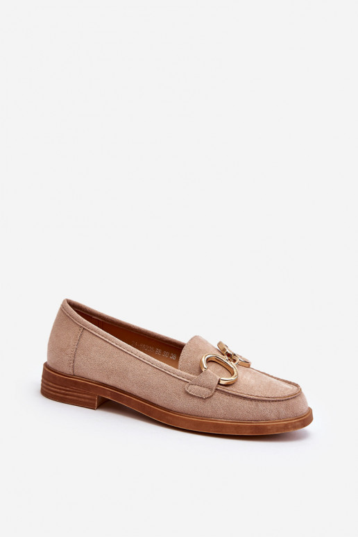 Mocassins élégants en daim avec ornements beige Echonesa