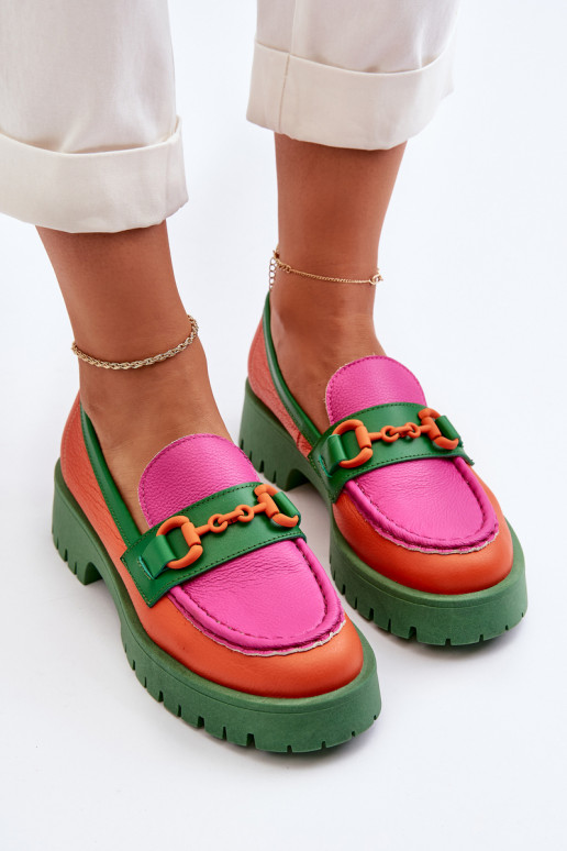 Mocassins CheBello orange avec ornements Mocassins CheBello orange avec ornements