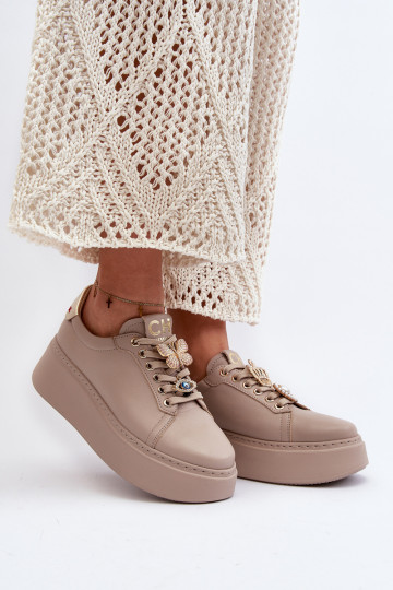 Baskets modèle chaussures avec de beaux détails CheBello 4292 beige