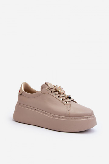 Baskets modèle chaussures avec de beaux détails CheBello 4292 beige 2