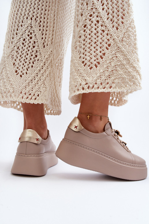 Baskets modèle chaussures avec de beaux détails CheBello 4292 beige